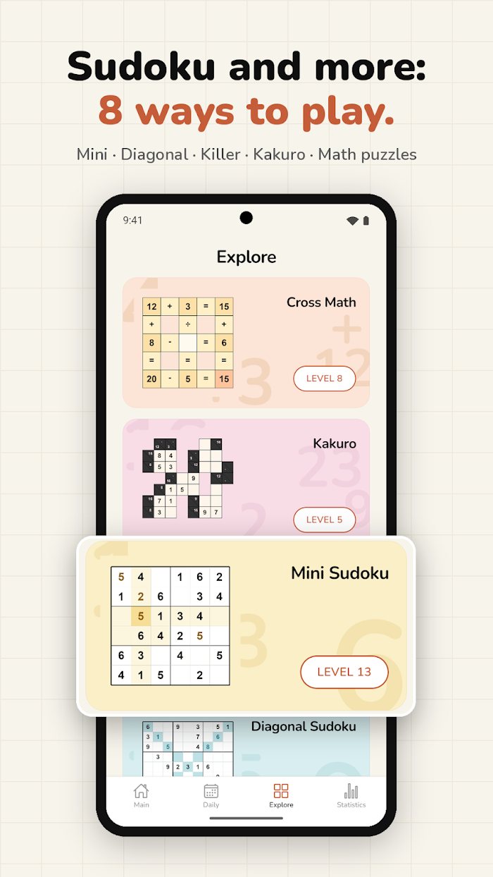 Sudoku Nova's game modes